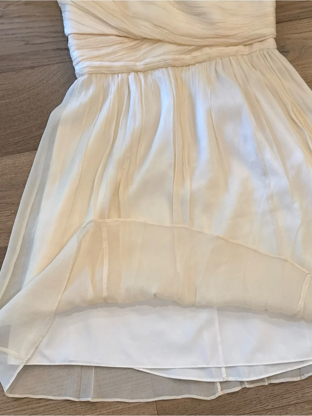 NWT J.Crew Silk Chiffon Bridesmaid Dress Champagne Pleated Size 10 Knee Length